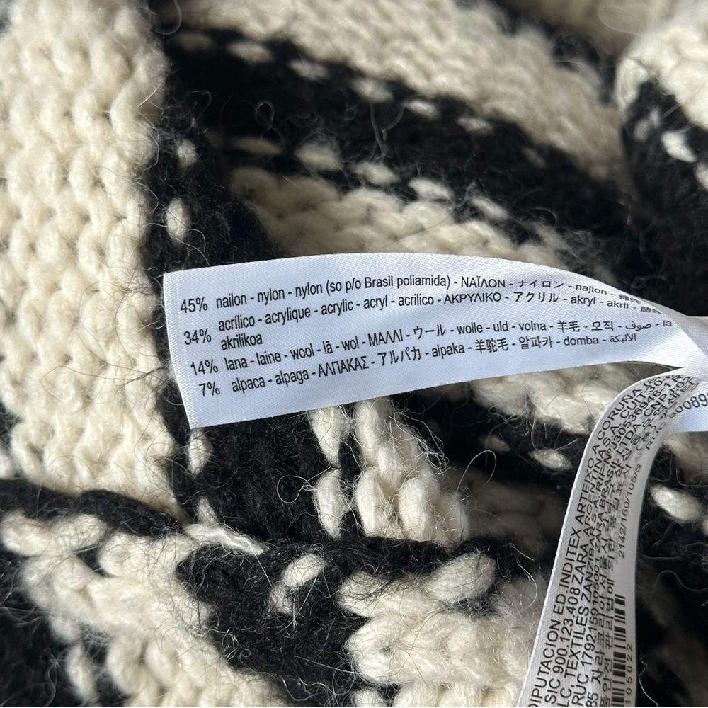 Zara oversized knit stripe wool sweater size small - Picture 10 of 12